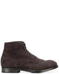 Мужские темно-коричневые замшевые ботинки от Officine Creative