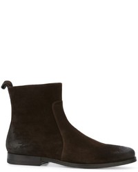 Мужские темно-коричневые замшевые ботинки от Santoni