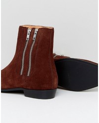 Мужские темно-коричневые замшевые ботинки от Religion