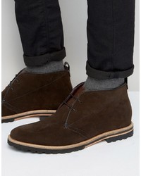 Мужские темно-коричневые замшевые ботинки от Ted Baker