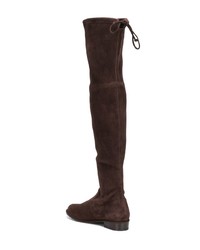 Темно-коричневые замшевые ботфорты от Stuart Weitzman