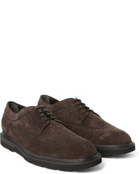 Темно-коричневые замшевые броги от Tod's