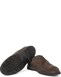 Темно-коричневые замшевые броги от Tod's
