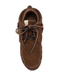 Мужские темно-коричневые замшевые высокие кеды от VISVIM