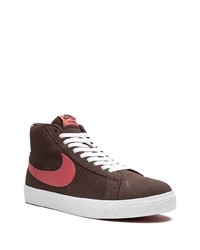 Мужские темно-коричневые замшевые высокие кеды от Nike