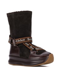 Женские темно-коричневые замшевые зимние ботинки от See by Chloe