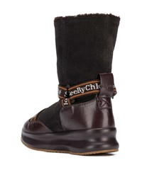 Женские темно-коричневые замшевые зимние ботинки от See by Chloe