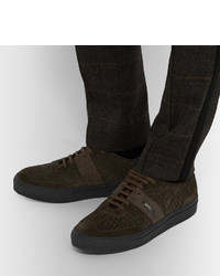 Мужские темно-коричневые замшевые кеды от Neil Barrett
