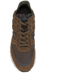 Мужские темно-коричневые замшевые кеды от Hogan