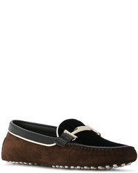 Женские темно-коричневые замшевые лоферы от Tod's