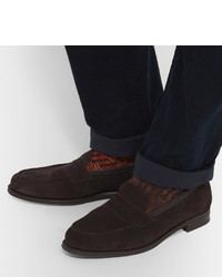 Мужские темно-коричневые замшевые лоферы от Edward Green