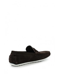 Мужские темно-коричневые замшевые мокасины от Hugo