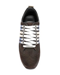 Мужские темно-коричневые замшевые низкие кеды от DSQUARED2