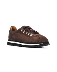 Мужские темно-коричневые замшевые низкие кеды от Doucal's