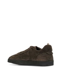 Мужские темно-коричневые замшевые низкие кеды от Officine Creative
