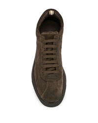 Мужские темно-коричневые замшевые низкие кеды от Officine Creative
