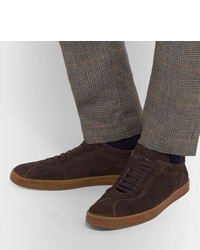 Мужские темно-коричневые замшевые низкие кеды от Officine Creative