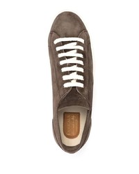 Мужские темно-коричневые замшевые низкие кеды от Doucal's