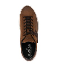 Мужские темно-коричневые замшевые низкие кеды от Hogan