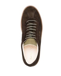 Мужские темно-коричневые замшевые низкие кеды от Paul Smith