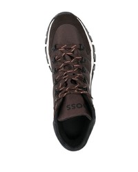 Мужские темно-коричневые замшевые повседневные ботинки от BOSS