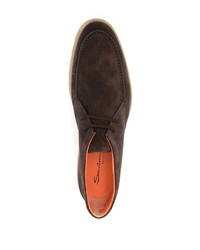 Мужские темно-коричневые замшевые повседневные ботинки от Santoni