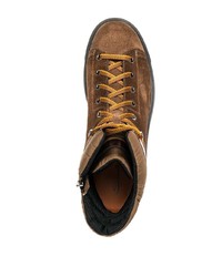 Мужские темно-коричневые замшевые рабочие ботинки от Santoni