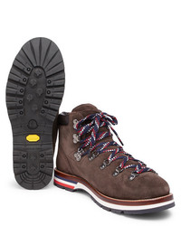 Мужские темно-коричневые замшевые рабочие ботинки от Moncler