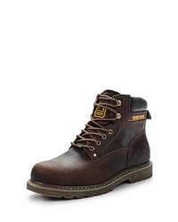 Мужские темно-коричневые замшевые рабочие ботинки