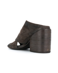 Темно-коричневые замшевые сабо от Marsèll