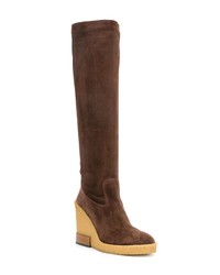 Темно-коричневые замшевые сапоги от Tod's