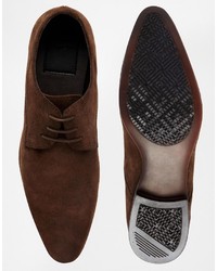 Темно-коричневые замшевые туфли дерби от Asos
