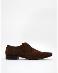 Темно-коричневые замшевые туфли дерби от Asos
