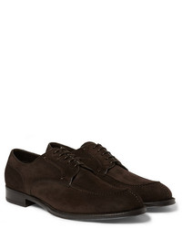 Темно-коричневые замшевые туфли дерби от Brioni