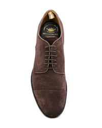 Темно-коричневые замшевые туфли дерби от Officine Creative