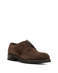 Темно-коричневые замшевые туфли дерби от Ermenegildo Zegna