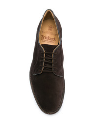Темно-коричневые замшевые туфли дерби от Trickers