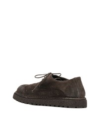 Темно-коричневые замшевые туфли дерби от Marsèll