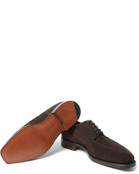 Темно-коричневые замшевые туфли дерби от Edward Green