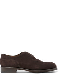 Темно-коричневые замшевые туфли дерби от Edward Green