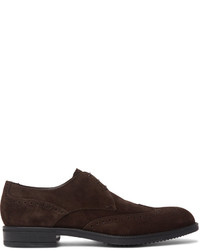 Темно-коричневые замшевые туфли дерби от Hugo Boss