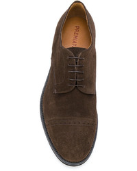 Темно-коричневые замшевые туфли дерби от Premiata