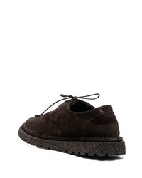 Темно-коричневые замшевые туфли дерби от Marsèll