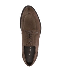 Темно-коричневые замшевые туфли дерби от Canali