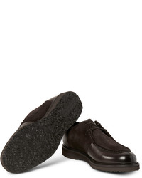 Темно-коричневые замшевые туфли дерби от Ermenegildo Zegna