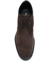 Темно-коричневые замшевые туфли дерби от Hogan