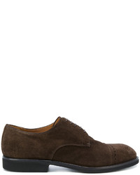 Темно-коричневые замшевые туфли дерби от Premiata