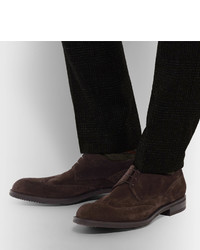 Темно-коричневые замшевые туфли дерби от Hugo Boss