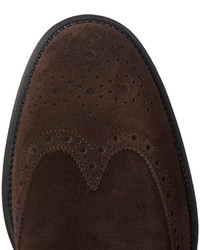 Темно-коричневые замшевые туфли дерби от Hugo Boss