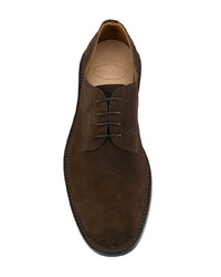 Темно-коричневые замшевые туфли дерби от Green George